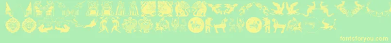 Mythological Font – Yellow Fonts on Green Background