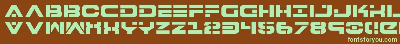 フォント7thServiceExtrabold – 緑色の文字が茶色の背景にあります。