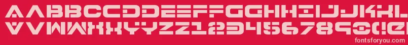 Fonte 7thServiceExtrabold – fontes rosa em um fundo vermelho