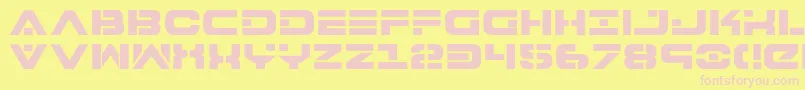 Fonte 7thServiceExtrabold – fontes rosa em um fundo amarelo