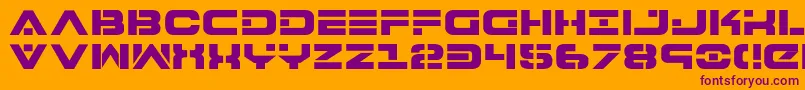 7thServiceExtrabold-Schriftart – Violette Schriften auf orangefarbenem Hintergrund