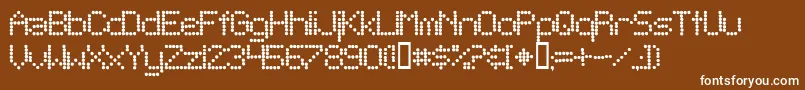 フォントTeleg – 茶色の背景に白い文字