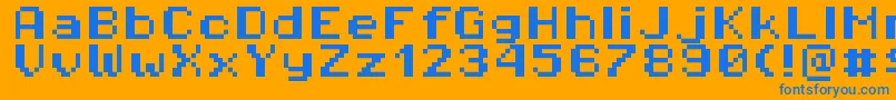 Pixeloperatorhb8 Font – Blue Fonts on Orange Background