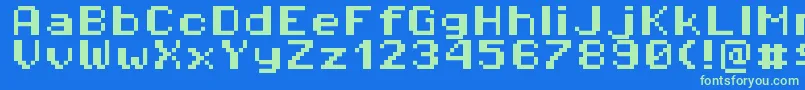 Pixeloperatorhb8 Font – Green Fonts on Blue Background