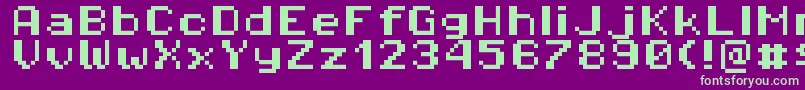 Fonte Pixeloperatorhb8 – fontes verdes em um fundo violeta