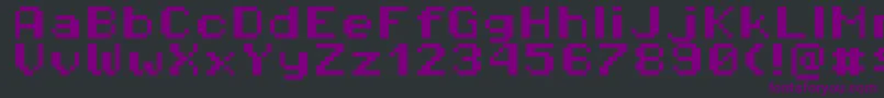 Pixeloperatorhb8-Schriftart – Violette Schriften auf schwarzem Hintergrund