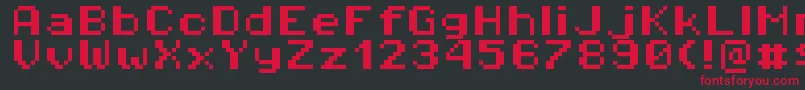 Fonte Pixeloperatorhb8 – fontes vermelhas em um fundo preto