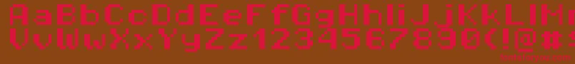 フォントPixeloperatorhb8 – 赤い文字が茶色の背景にあります。