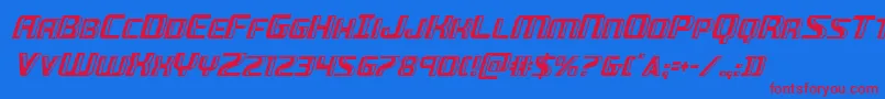 Greaseguncondital Font – Red Fonts on Blue Background