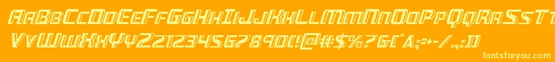 Greaseguncondital Font – Yellow Fonts on Orange Background