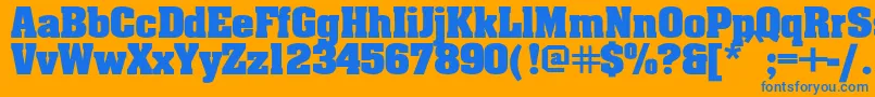 Aardvarkbold Font – Blue Fonts on Orange Background