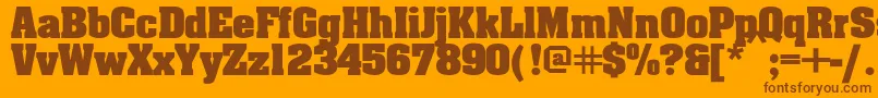 Aardvarkbold Font – Brown Fonts on Orange Background