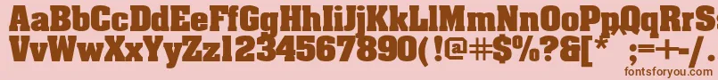 Aardvarkbold Font – Brown Fonts on Pink Background