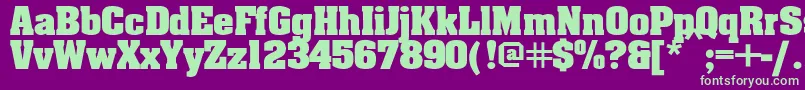 Aardvarkbold Font – Green Fonts on Purple Background