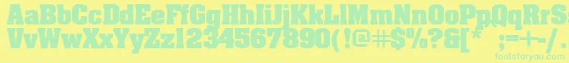 Więcej informacji o czcionce Aardvarkbold Czcionka Aardvarkbold – zielone czcionki na żółtym tle
