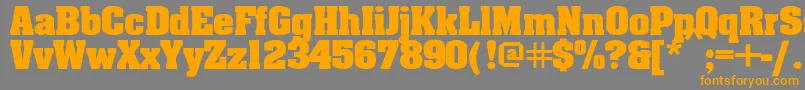 フォントAardvarkbold – オレンジの文字は灰色の背景にあります。