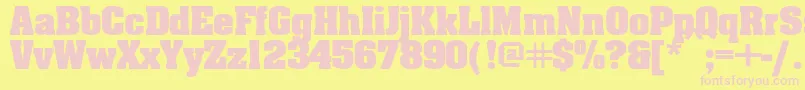 Czcionka Aardvarkbold – różowe czcionki na żółtym tle