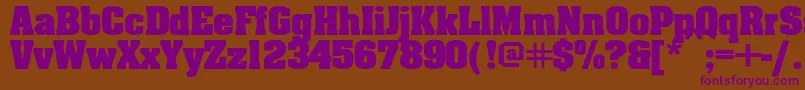 Aardvarkbold Font – Purple Fonts on Brown Background