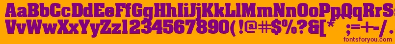 Aardvarkbold-Schriftart – Violette Schriften auf orangefarbenem Hintergrund