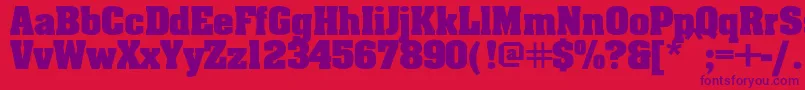 Police Aardvarkbold – polices violettes sur fond rouge