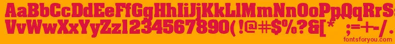 Aardvarkbold Font – Red Fonts on Orange Background