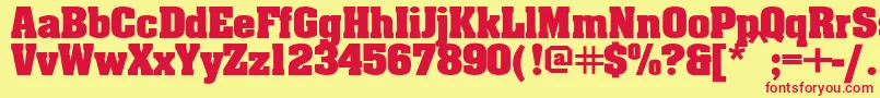 Aardvarkbold Font – Red Fonts on Yellow Background