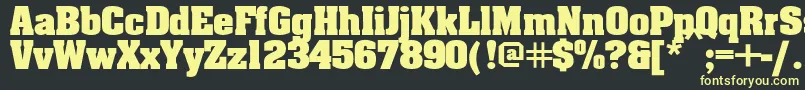 フォントAardvarkbold – 黒い背景に黄色の文字
