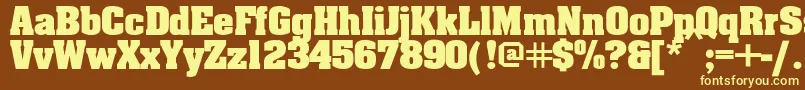 Czcionka Aardvarkbold – żółte czcionki na brązowym tle