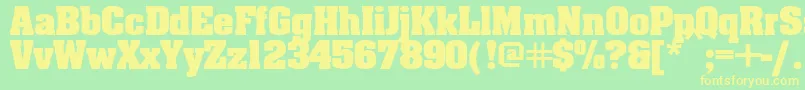 Шрифт Aardvarkbold – жёлтые шрифты на зелёном фоне