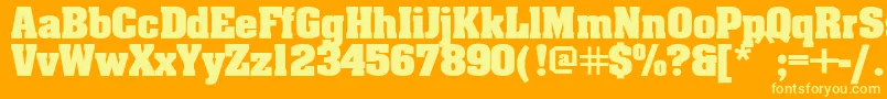 フォントAardvarkbold – オレンジの背景に黄色の文字