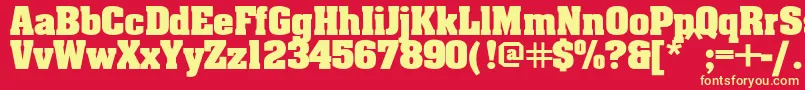 Шрифт Aardvarkbold – жёлтые шрифты на красном фоне