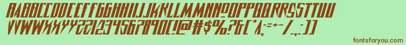 フォントTimberwolfextraexpandital2 – 緑の背景に茶色のフォント