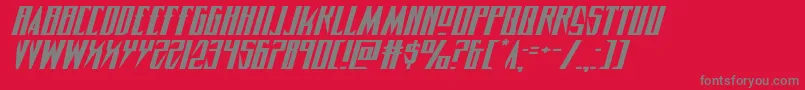 フォントTimberwolfextraexpandital2 – 赤い背景に灰色の文字