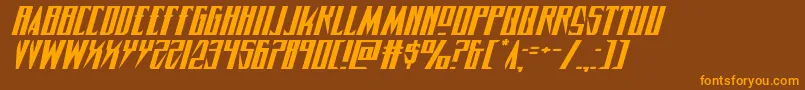 Timberwolfextraexpandital2 Font – Orange Fonts on Brown Background