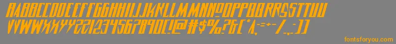 Timberwolfextraexpandital2 Font – Orange Fonts on Gray Background