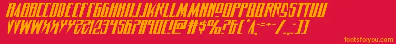 フォントTimberwolfextraexpandital2 – 赤い背景にオレンジの文字