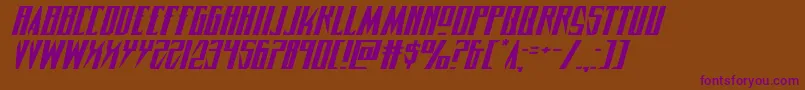 Timberwolfextraexpandital2 Font – Purple Fonts on Brown Background