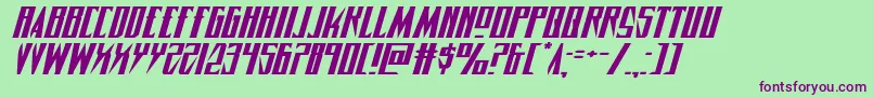 フォントTimberwolfextraexpandital2 – 緑の背景に紫のフォント