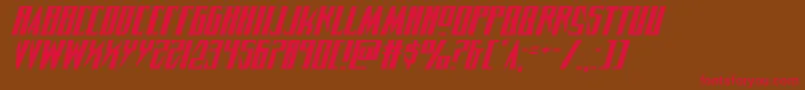 Timberwolfextraexpandital2-Schriftart – Rote Schriften auf braunem Hintergrund