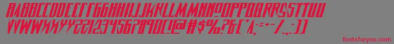 Timberwolfextraexpandital2 Font – Red Fonts on Gray Background