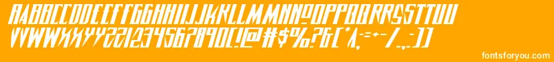 フォントTimberwolfextraexpandital2 – オレンジの背景に白い文字