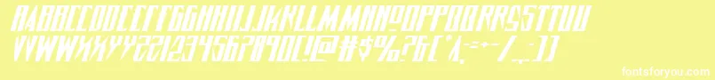 フォントTimberwolfextraexpandital2 – 黄色い背景に白い文字