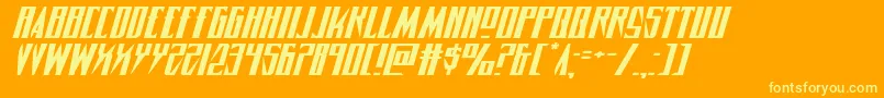 Fonte Timberwolfextraexpandital2 – fontes amarelas em um fundo laranja