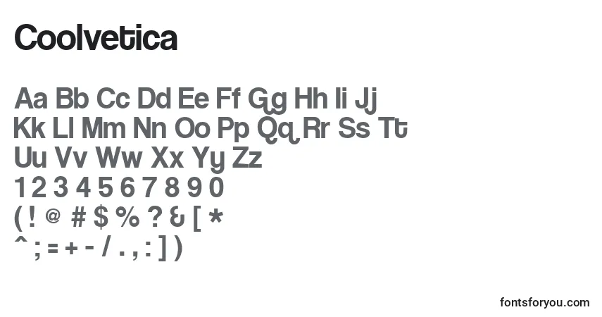 Шрифт Coolvetica – алфавит, цифры, специальные символы