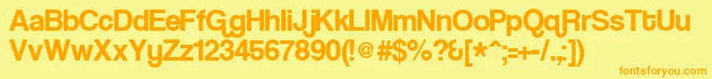 Coolvetica Font – Orange Fonts on Yellow Background