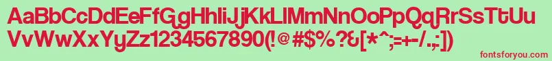 Coolvetica Font – Red Fonts on Green Background