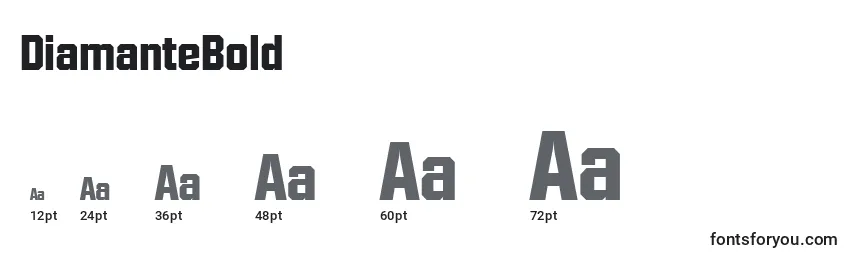 DiamanteBold Font Sizes