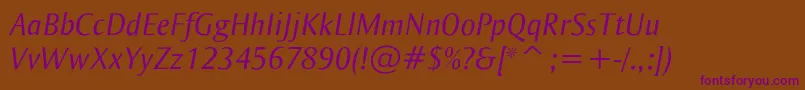 Ogiremaitalic Font – Purple Fonts on Brown Background