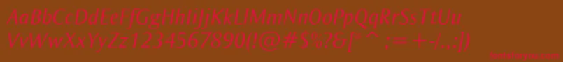 Ogiremaitalic-fontti – punaiset fontit ruskealla taustalla