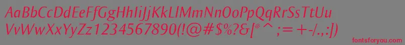 Ogiremaitalic Font – Red Fonts on Gray Background